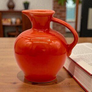 Vtg Fiesta Persimmon Carafe Retired Collectible Burnt Orange Ceramic Pitcher